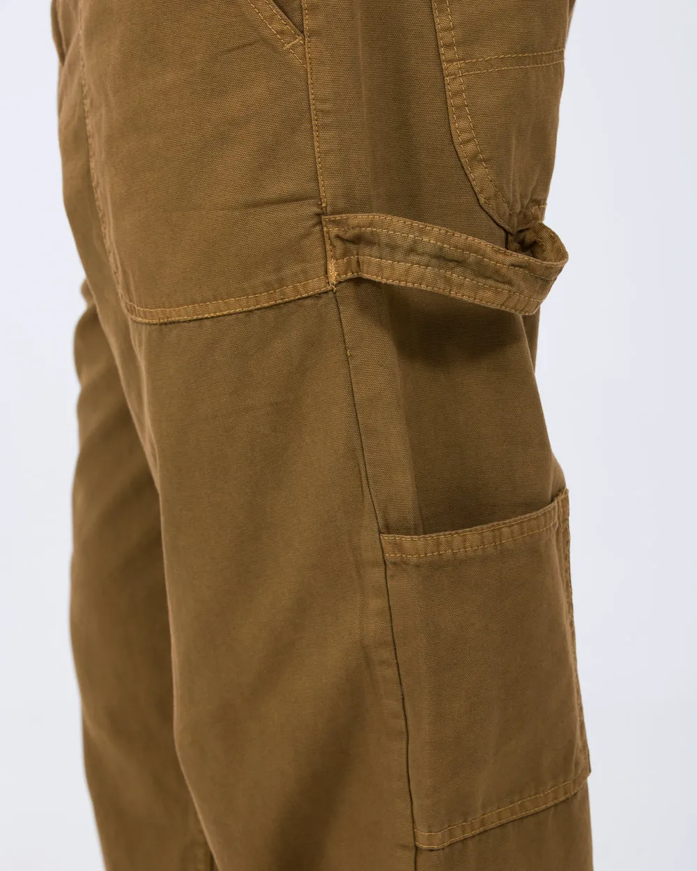 2t Calum Tall Loose Fit Carpenter Trousers (tan)