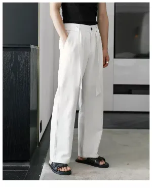 Chuan Relaxed Fit Belt Strap Trousers