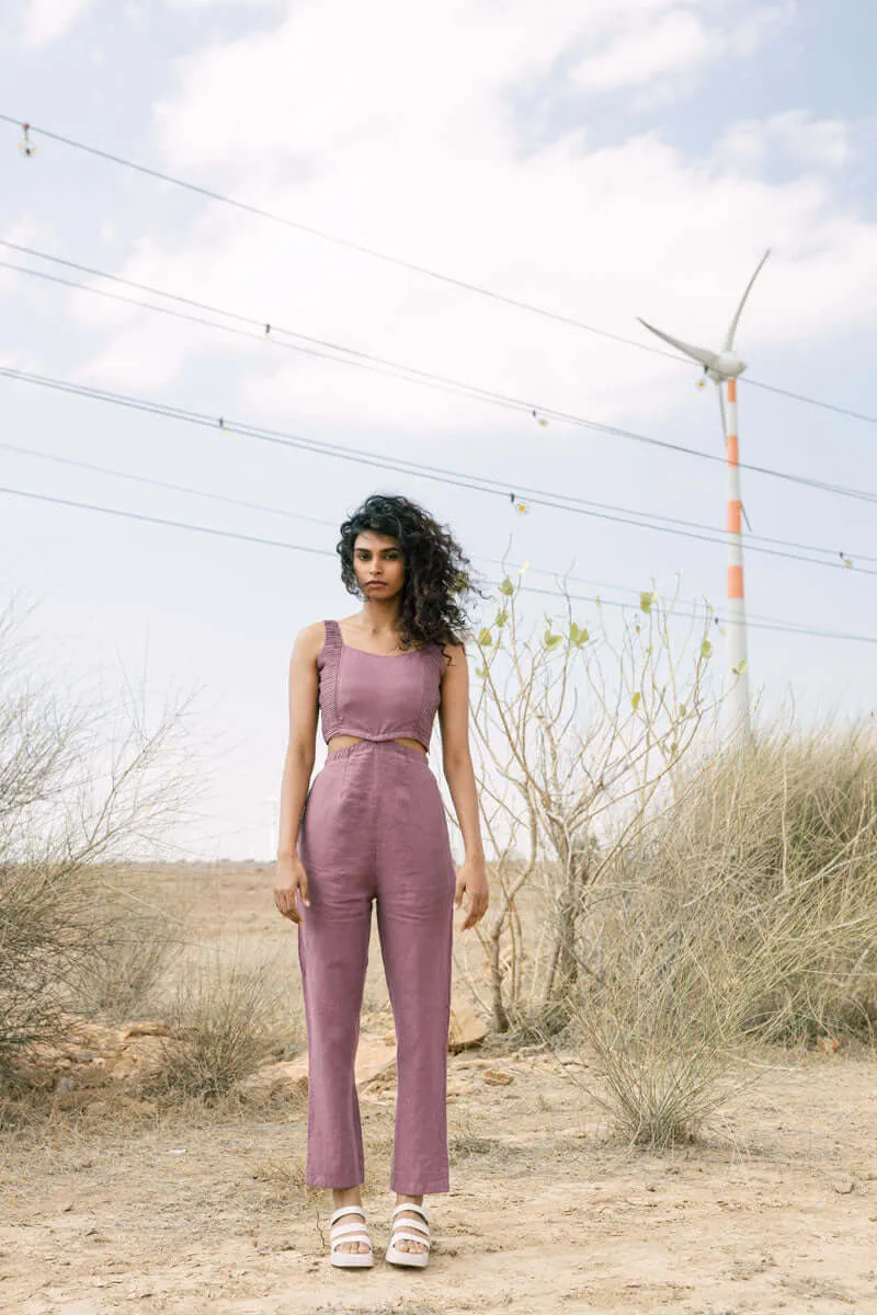 Cut out pleated jumpsuit