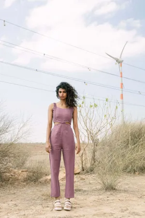 Cut out pleated jumpsuit