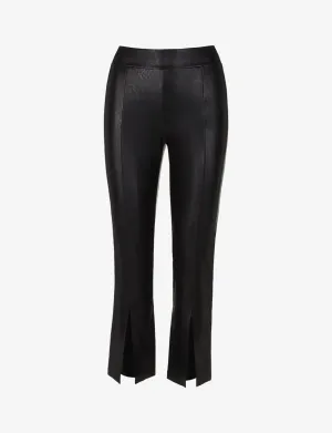 Faux Leather 7/8 Split Front Pant