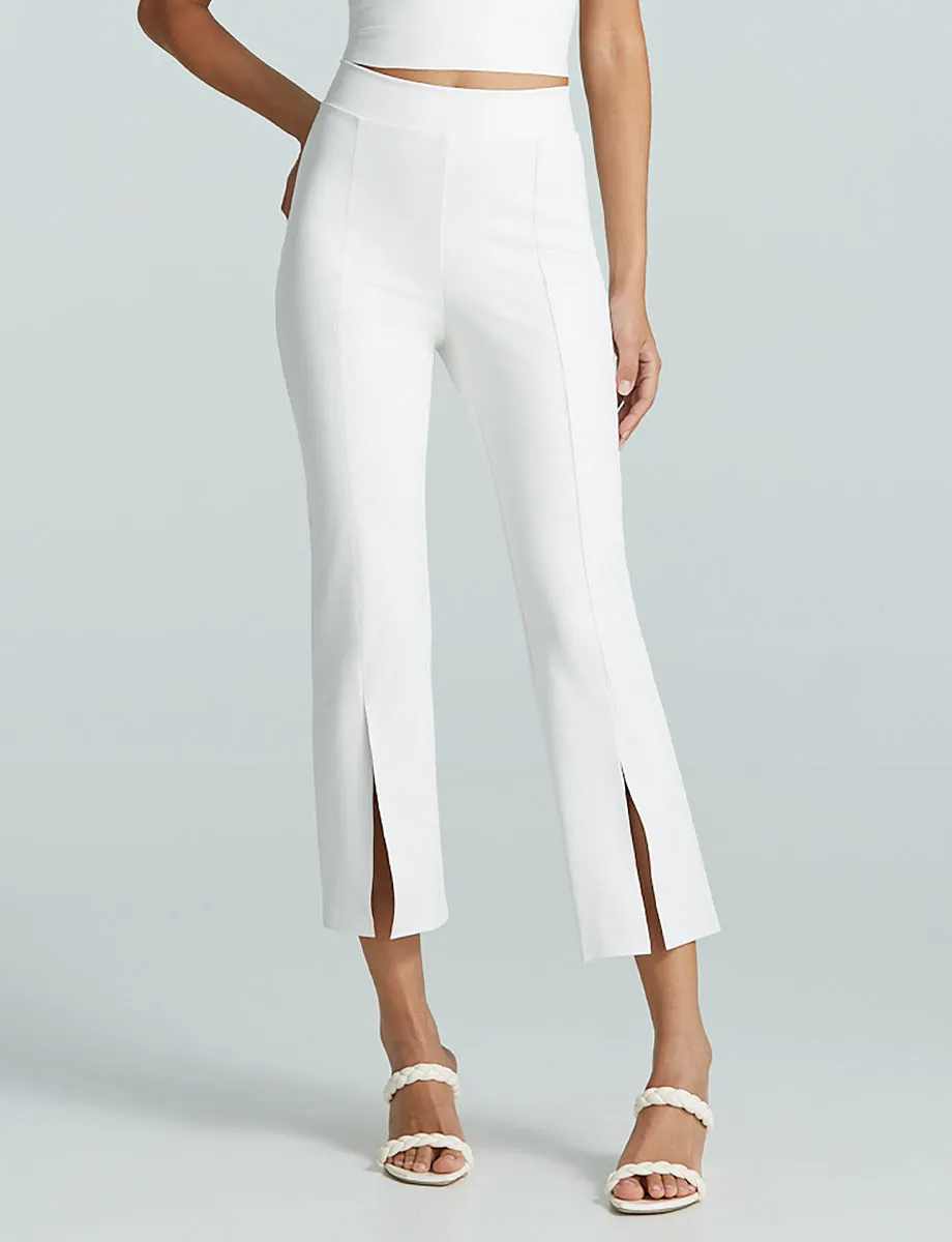 Faux Leather 7/8 Split Front Pant