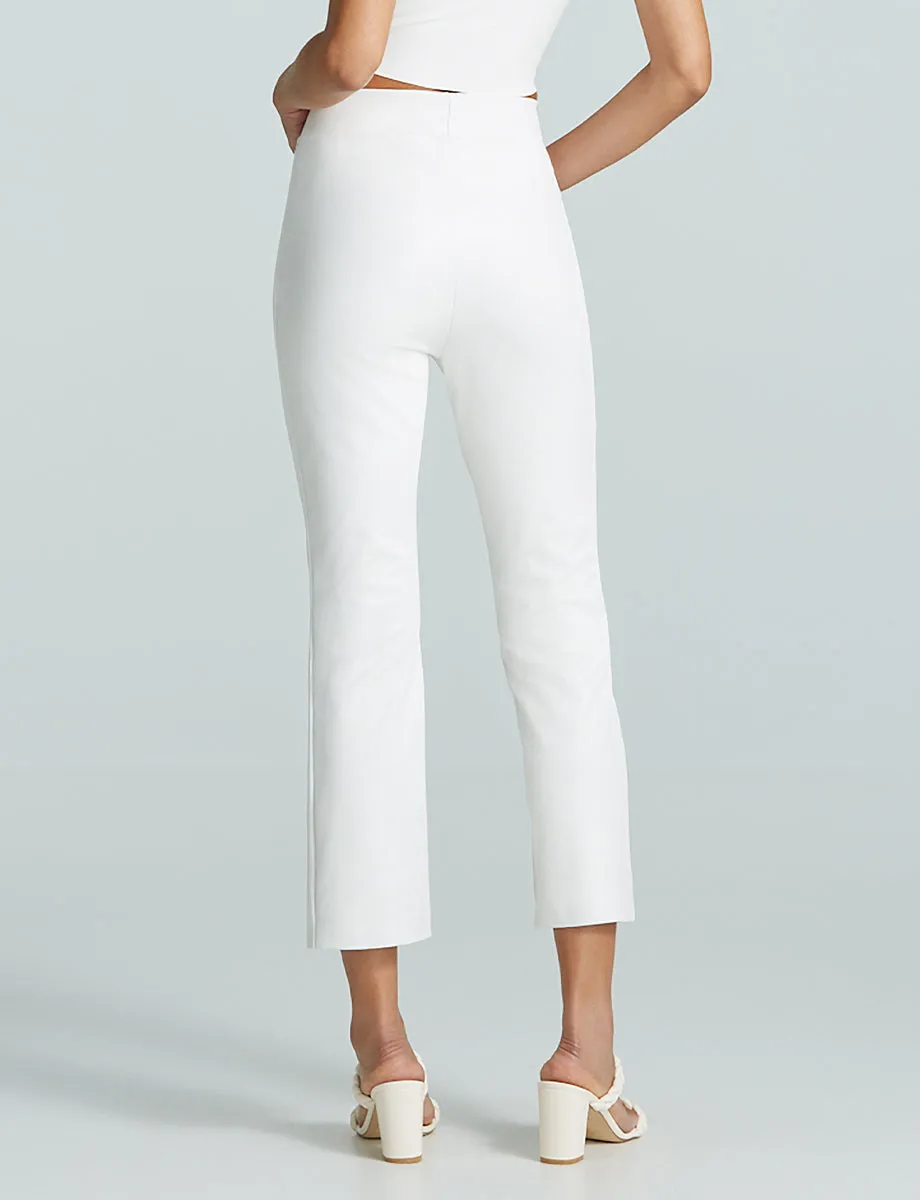 Faux Leather 7/8 Split Front Pant