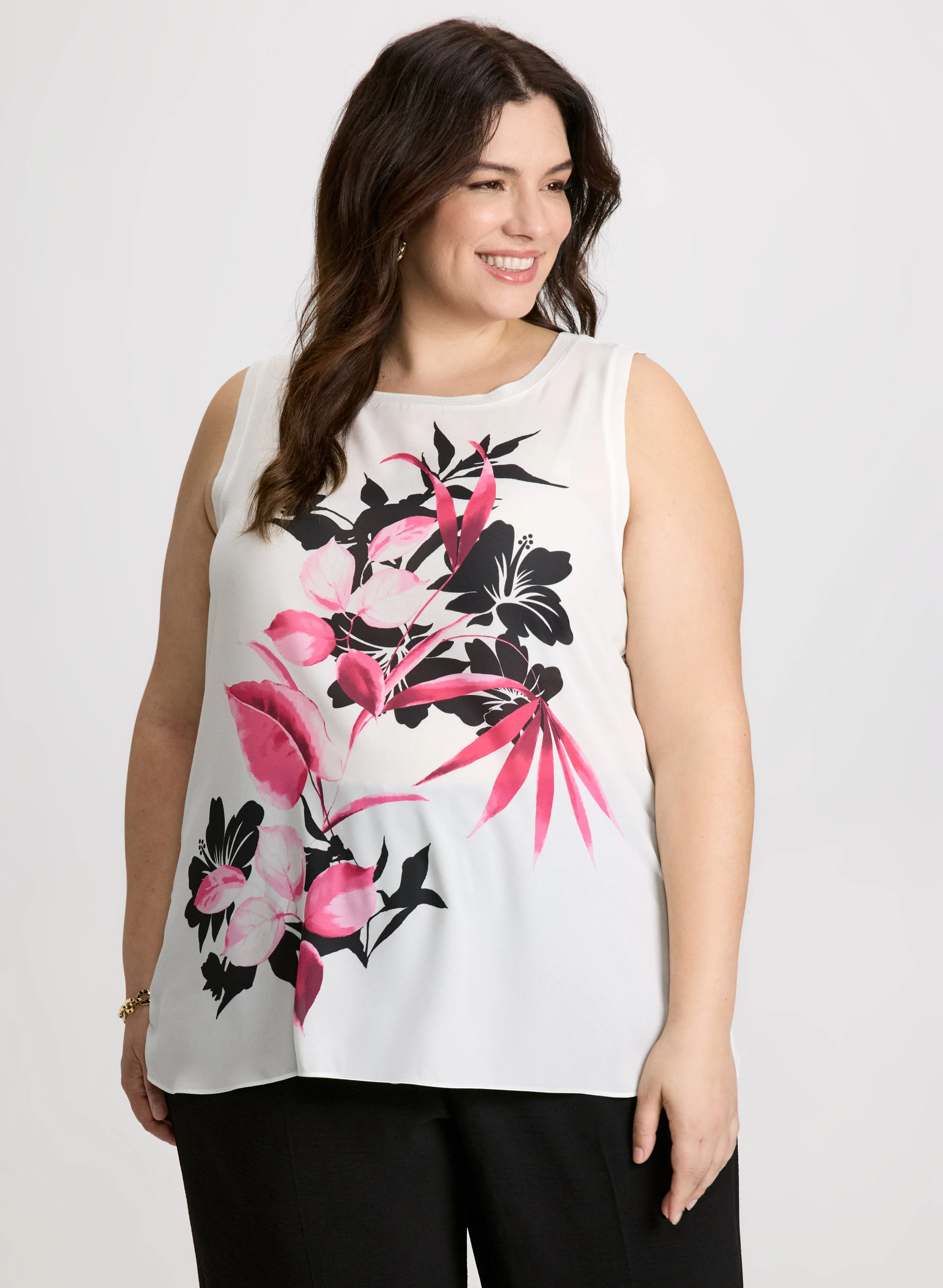 Floral Placement Print Top