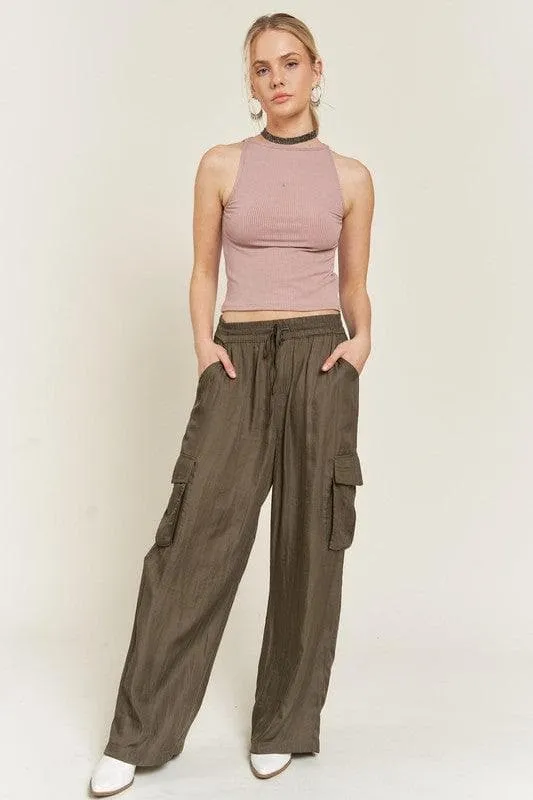 Jade By Jane Satin Cargo Pants