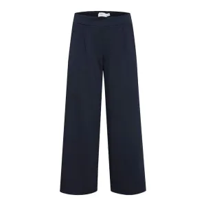 Kate Wide 3/4 Length Trouser - Navy