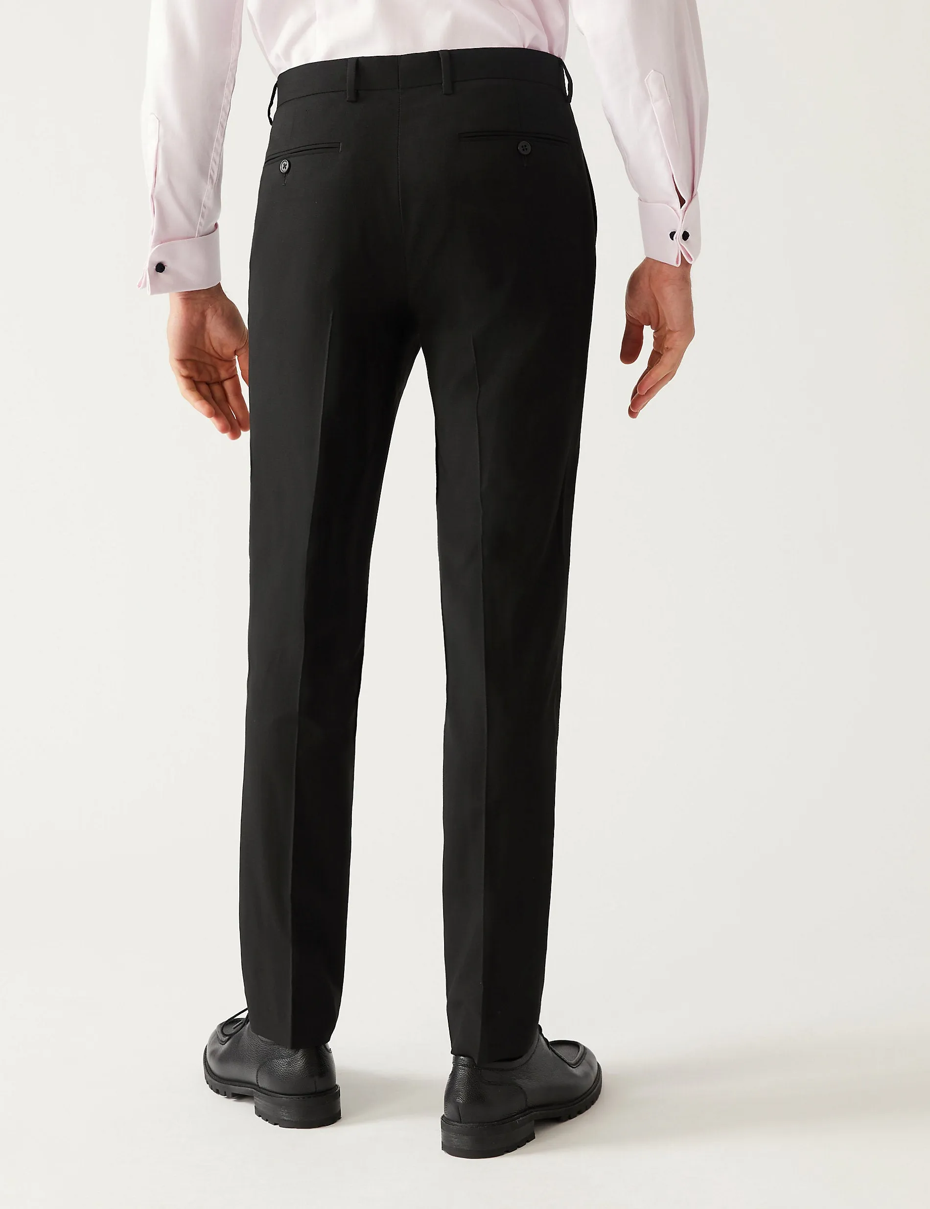 Marks & Spencer Regular Fit Stretch Suit Trousers, Black