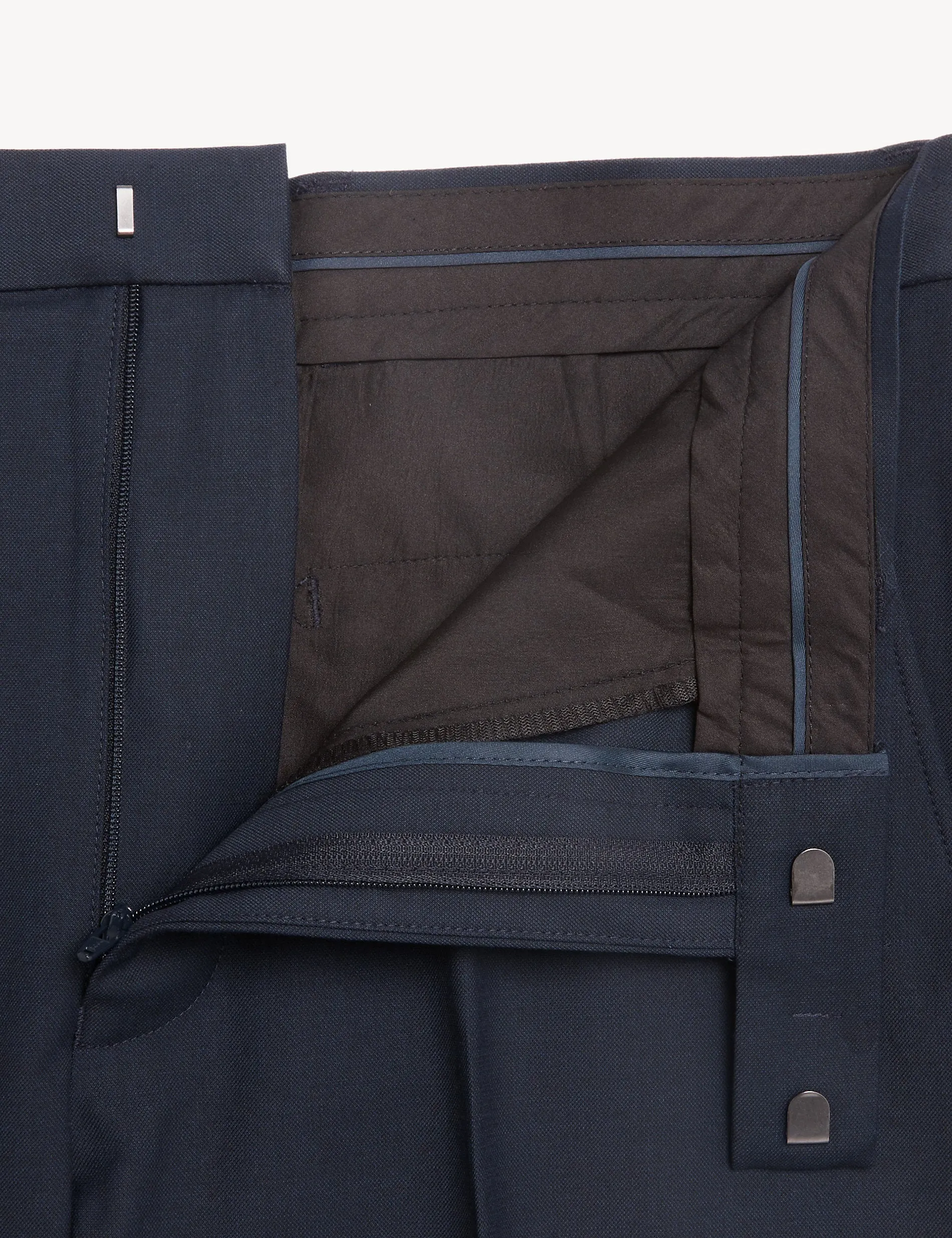 Marks & Spencer Regular Fit Stretch Suit Trousers, Navy
