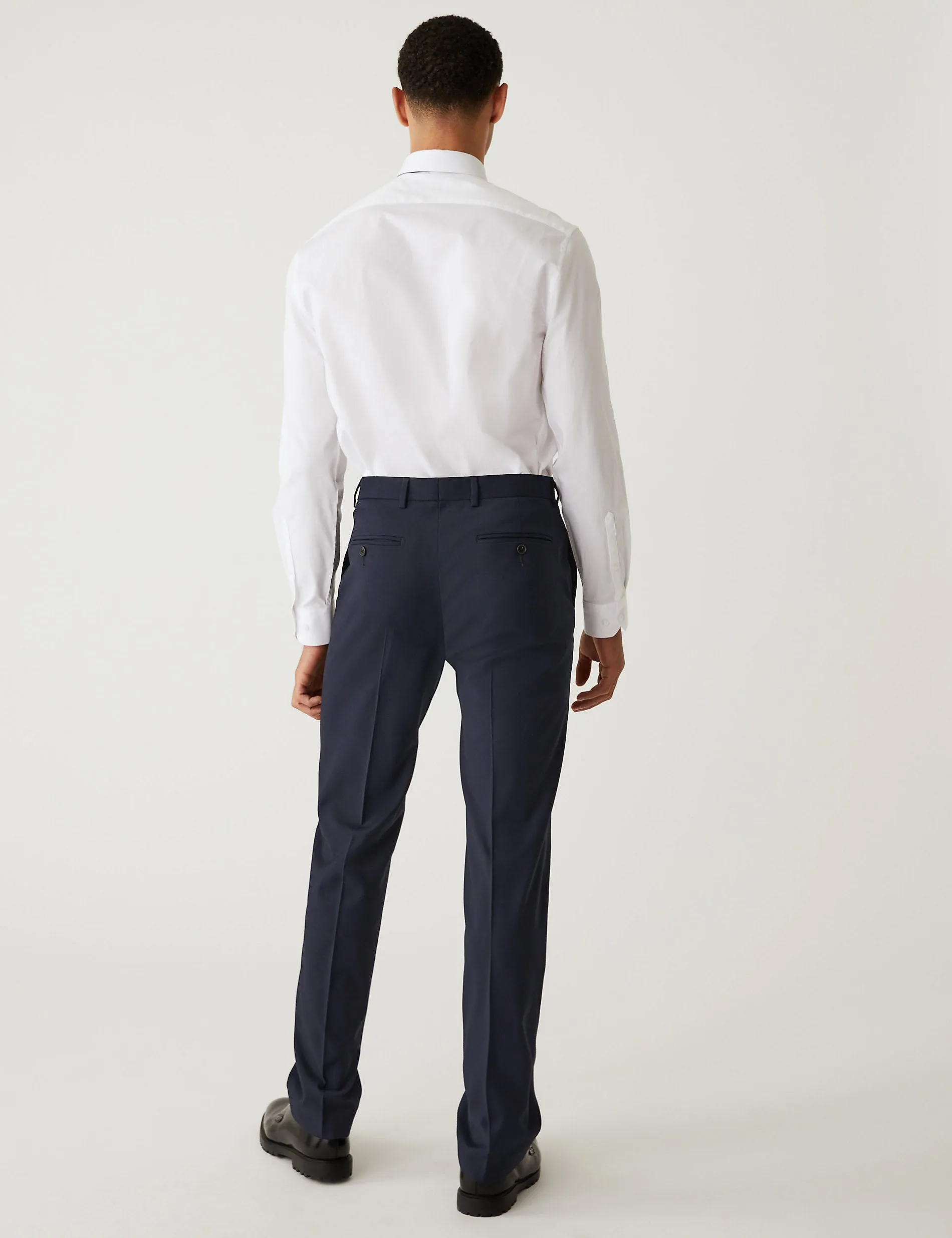 Marks & Spencer Regular Fit Stretch Suit Trousers, Navy