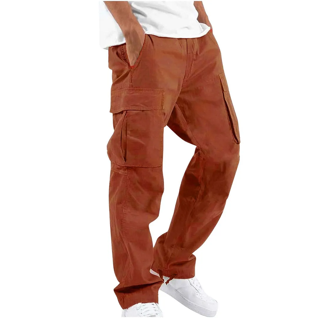 Men's Practical Grey Cargo Pants with Pockets | Perfect for All Seasons