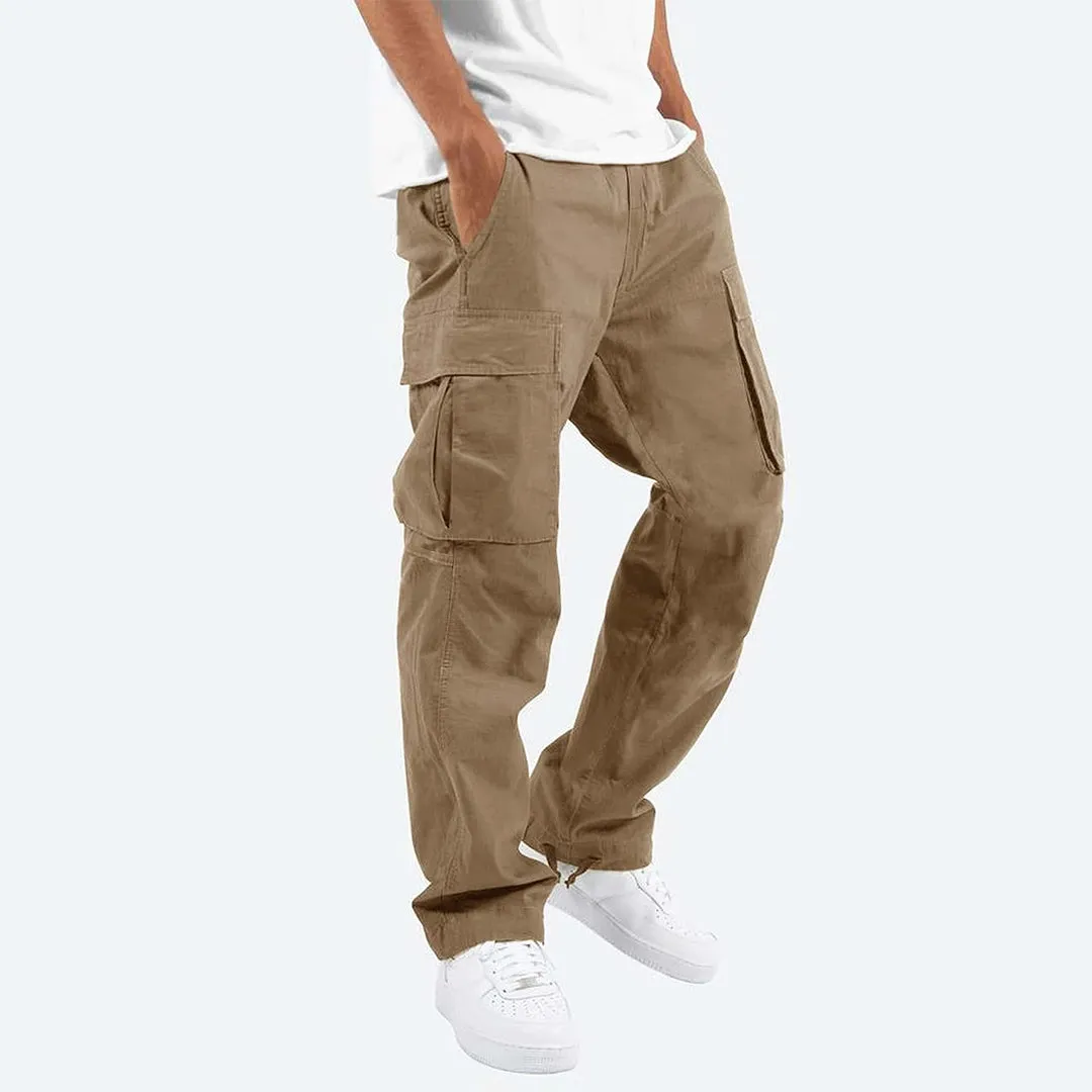 Men's Practical Grey Cargo Pants with Pockets | Perfect for All Seasons