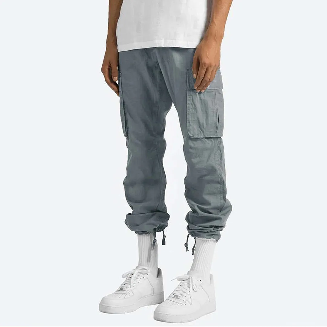 Men's Practical Grey Cargo Pants with Pockets | Perfect for All Seasons