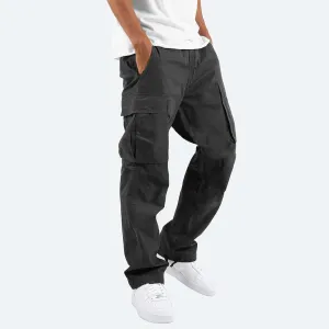 Men's Practical Grey Cargo Pants with Pockets | Perfect for All Seasons