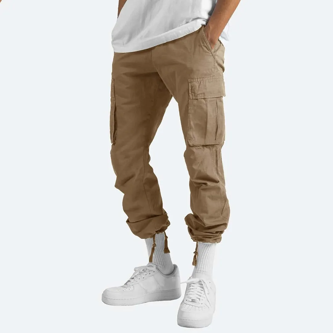 Men's Practical Grey Cargo Pants with Pockets | Perfect for All Seasons