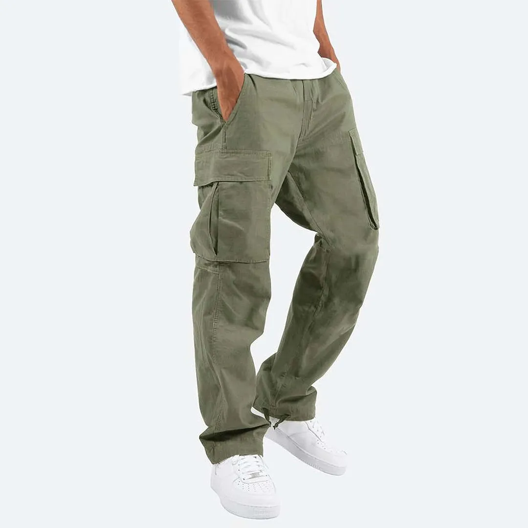 Men's Practical Grey Cargo Pants with Pockets | Perfect for All Seasons