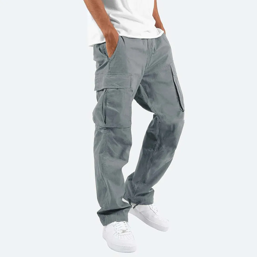 Men's Practical Grey Cargo Pants with Pockets | Perfect for All Seasons