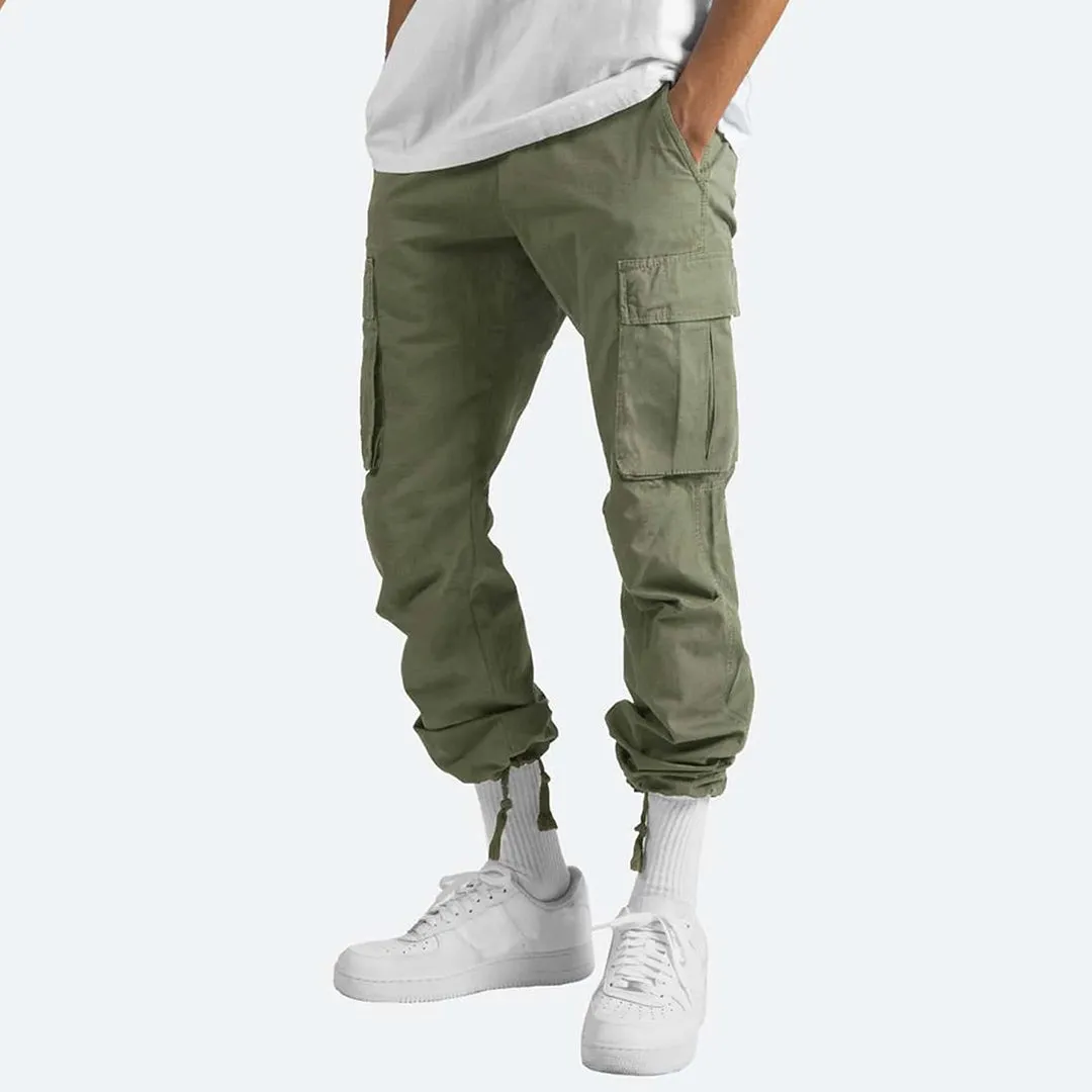 Men's Practical Grey Cargo Pants with Pockets | Perfect for All Seasons