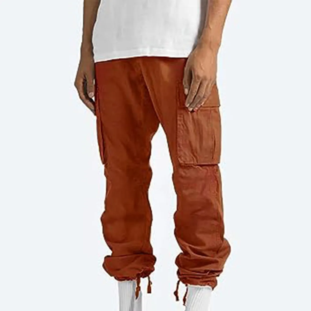Men's Practical Grey Cargo Pants with Pockets | Perfect for All Seasons