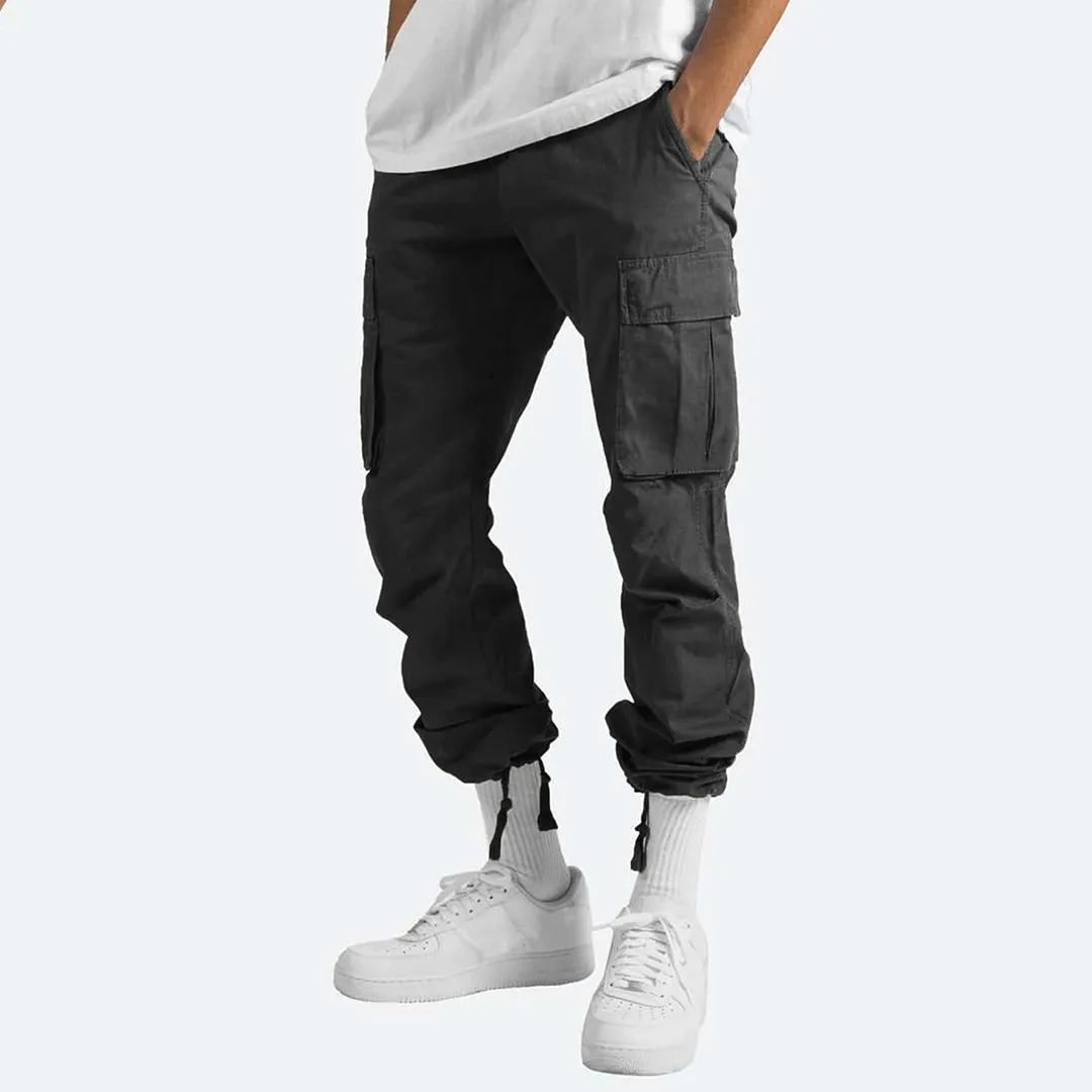 Men's Practical Grey Cargo Pants with Pockets | Perfect for All Seasons