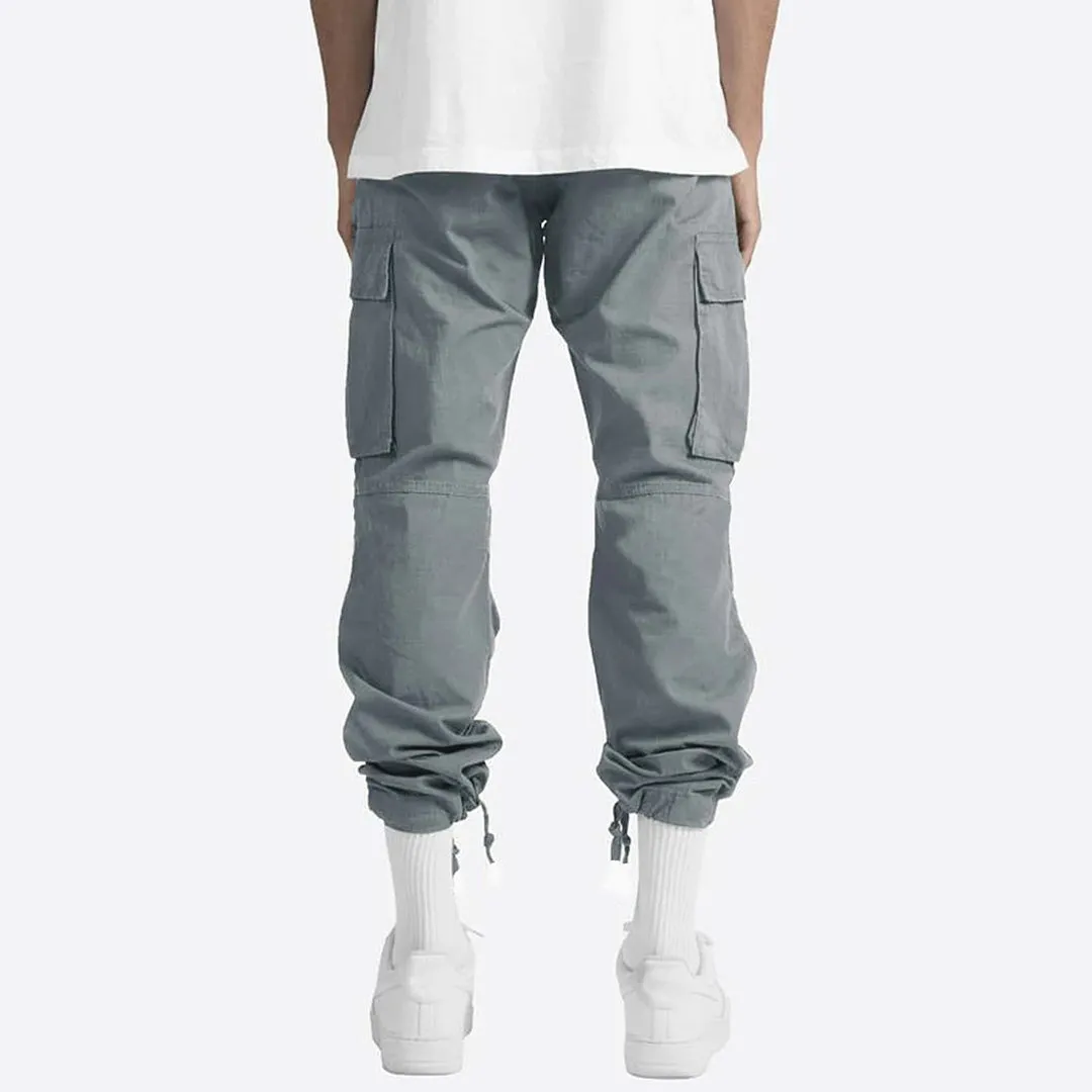 Men's Practical Grey Cargo Pants with Pockets | Perfect for All Seasons
