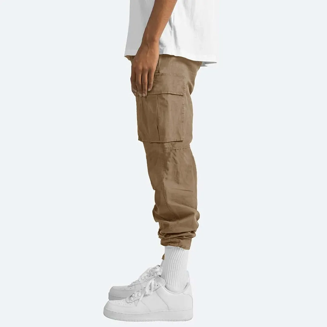 Men's Practical Grey Cargo Pants with Pockets | Perfect for All Seasons
