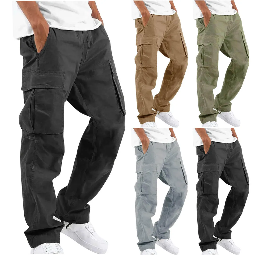 Men's Practical Grey Cargo Pants with Pockets | Perfect for All Seasons