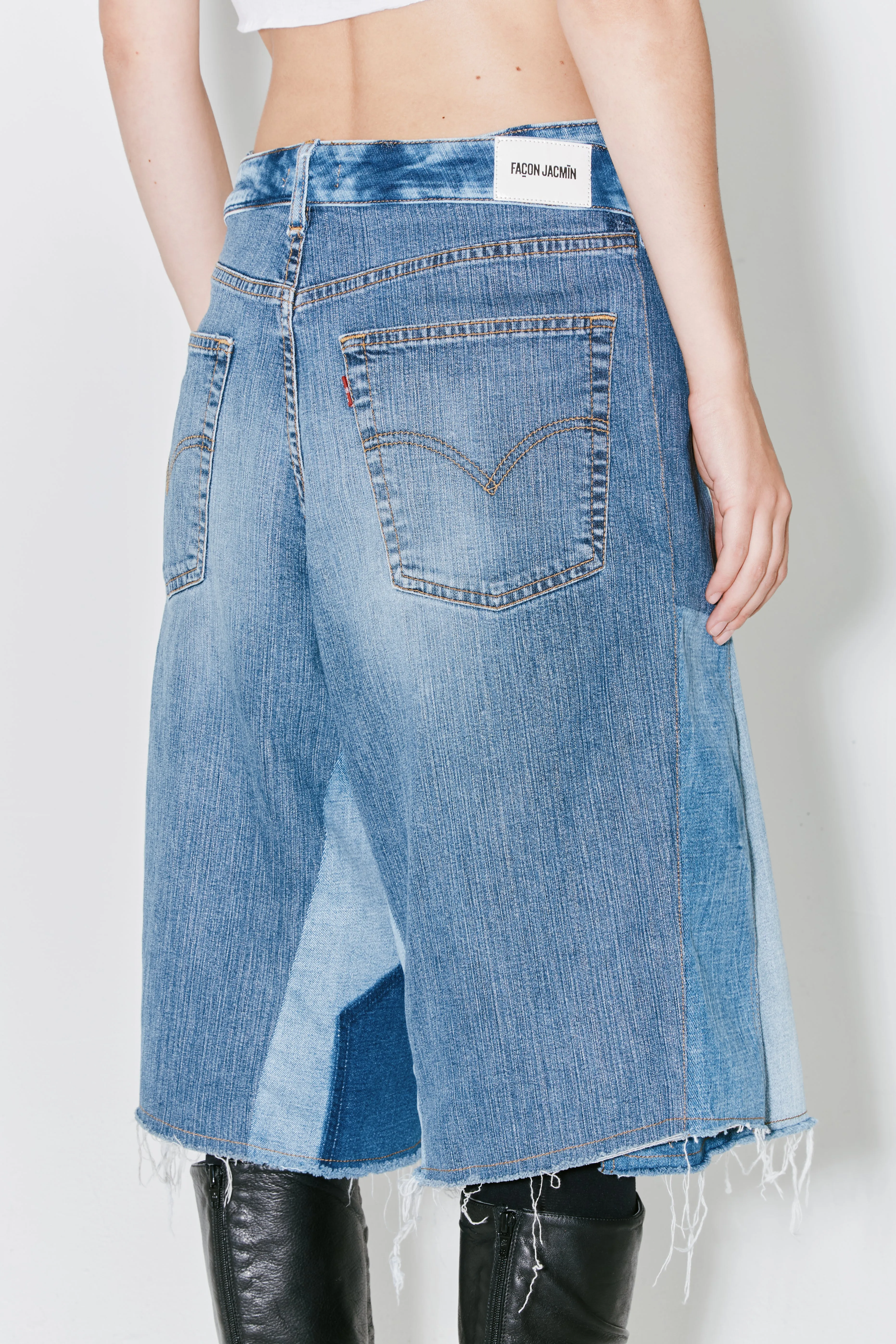 PACI shorts upcycled denim blue