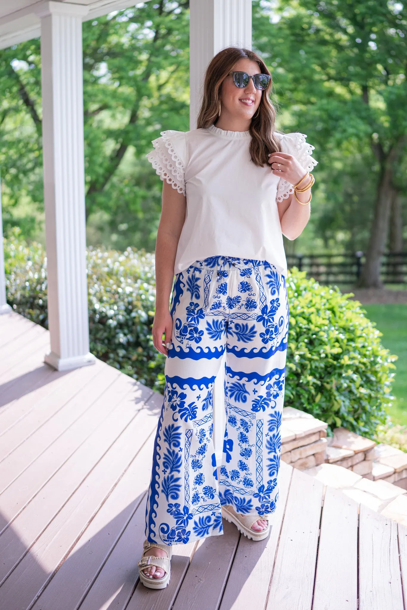 Palazzo Perfection Blue Floral Pants
