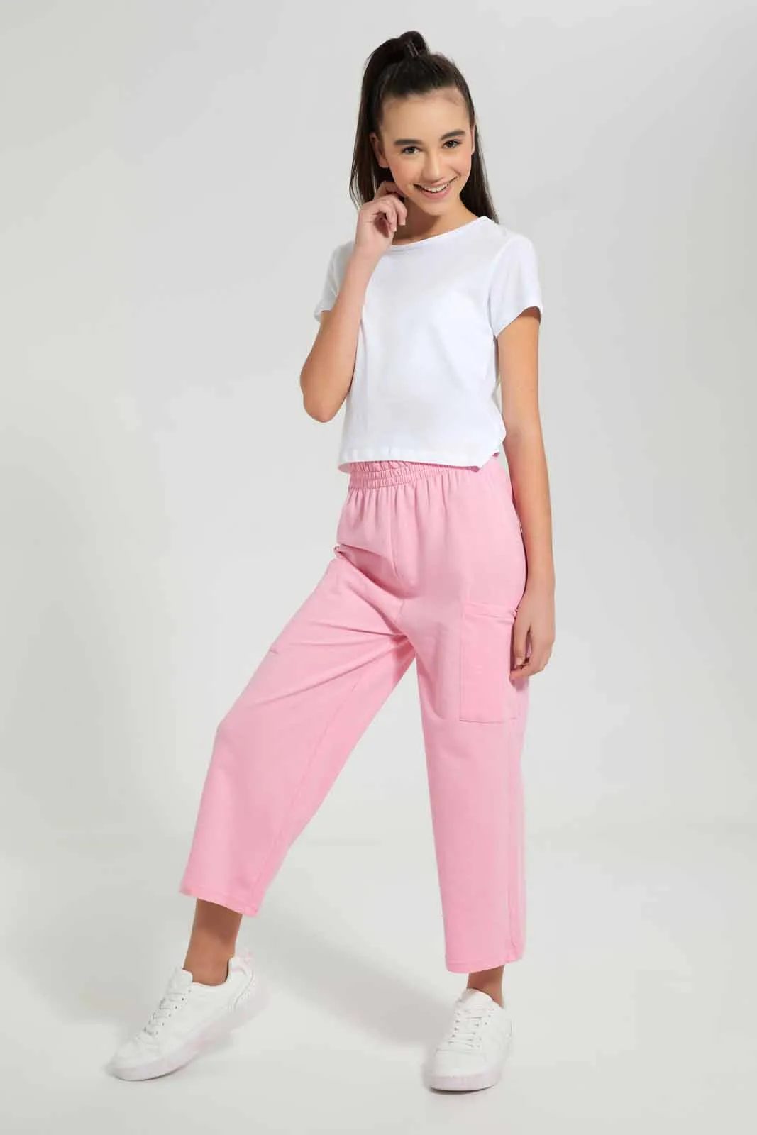 Pink Capri With Side Pocket