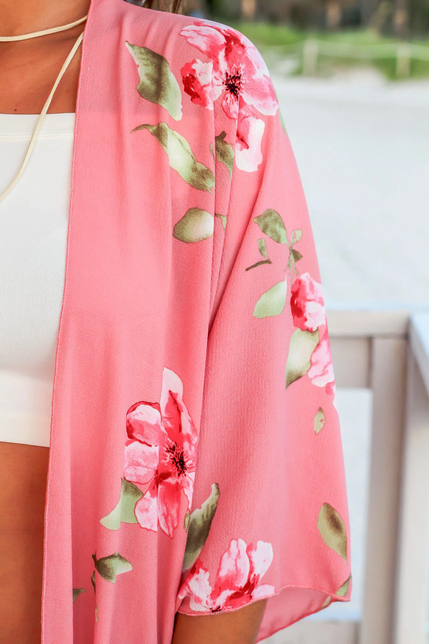 Pink Floral Kimono