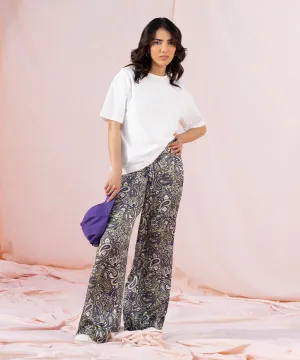 Printed Silky Full Length Trousers