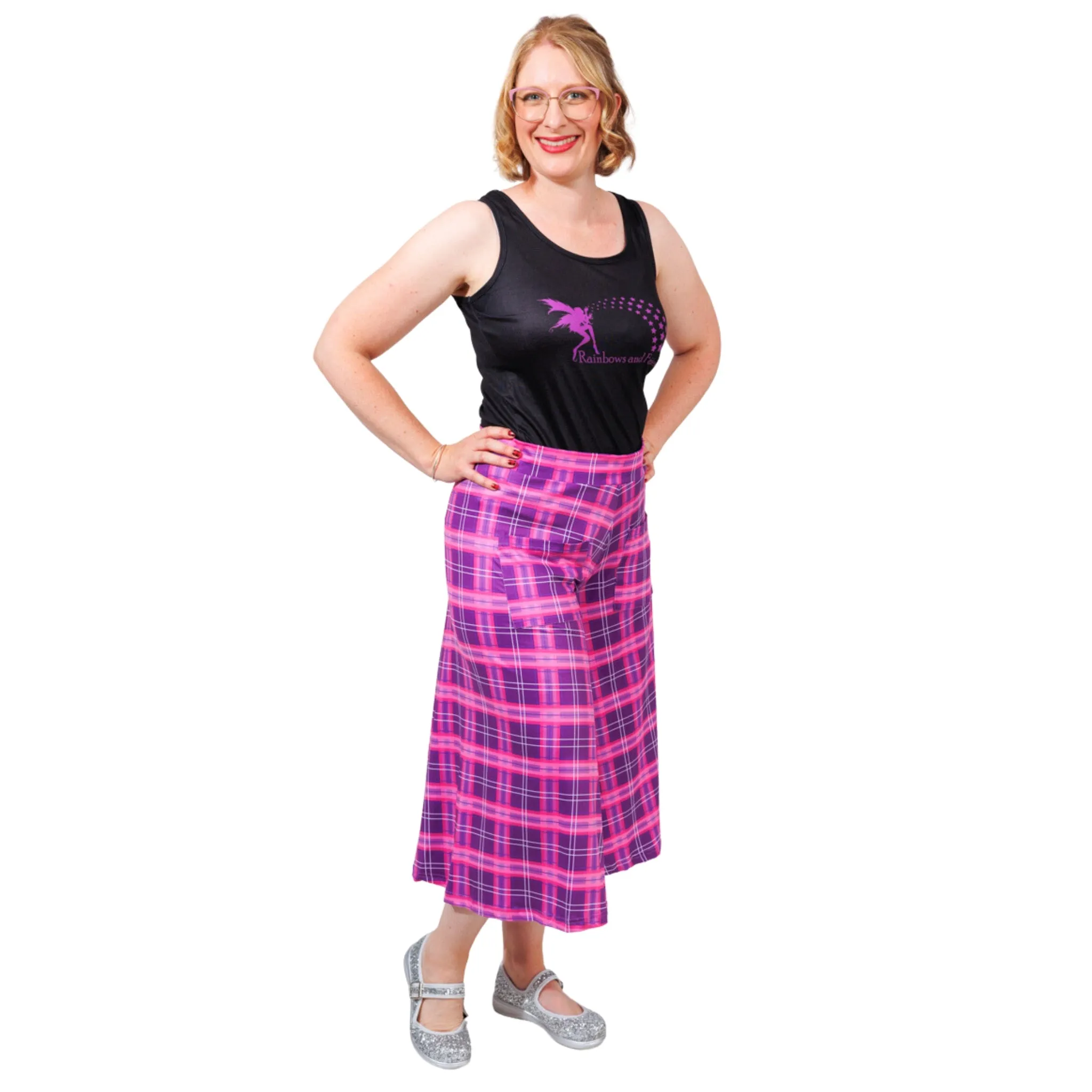 Purple Plaid Culottes