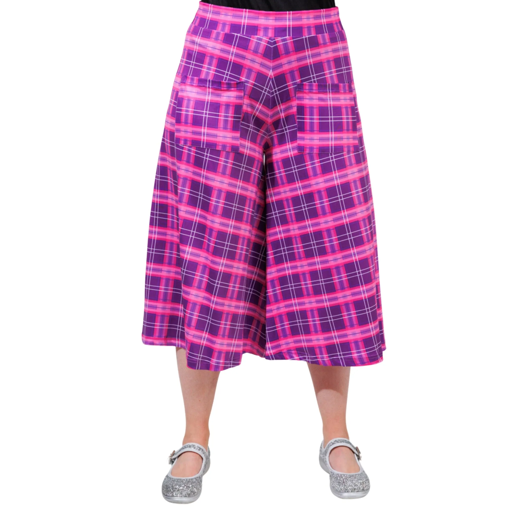 Purple Plaid Culottes