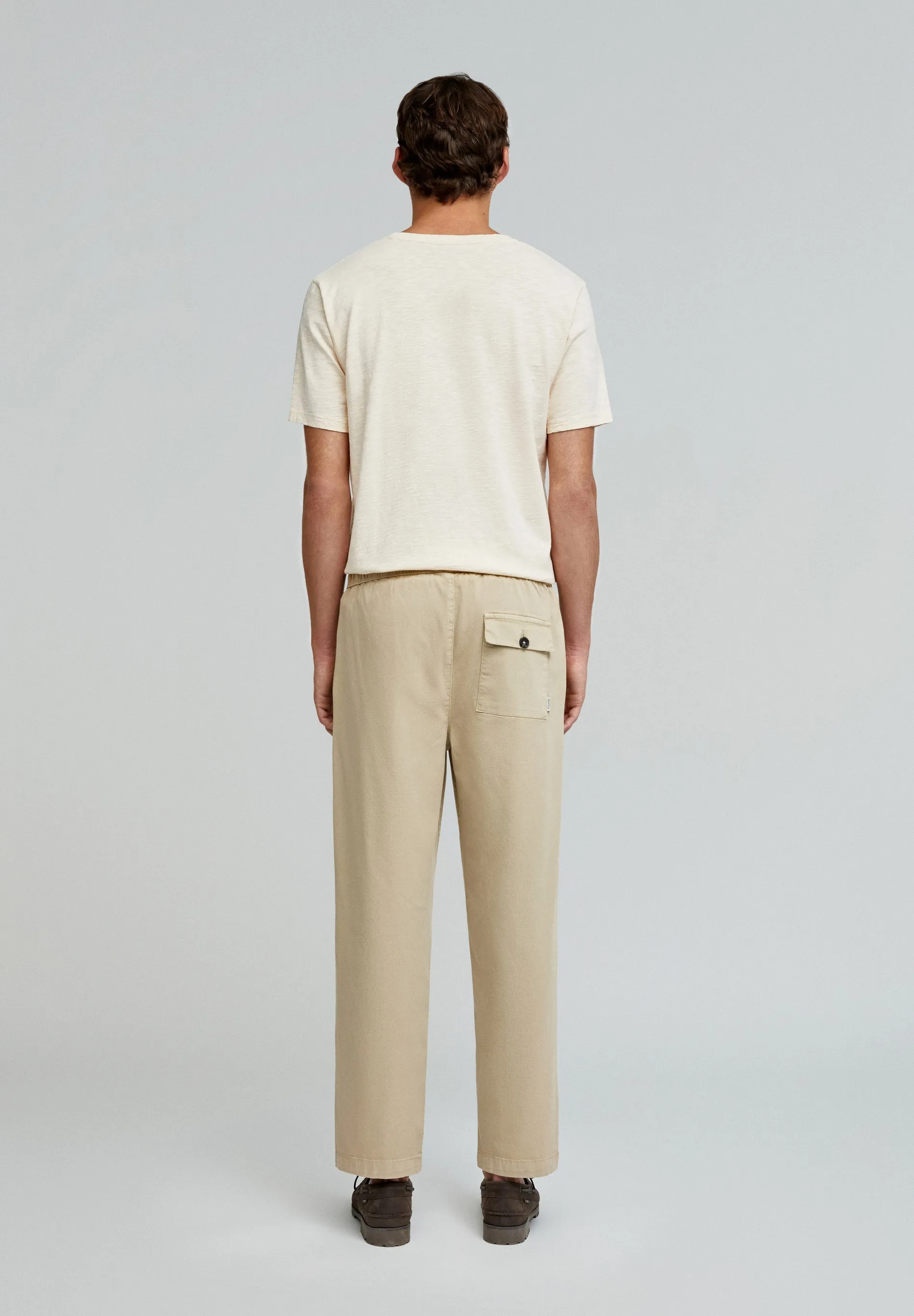 RELAXED FIT TROUSERS WITH ELASTICATED WAISTBAND