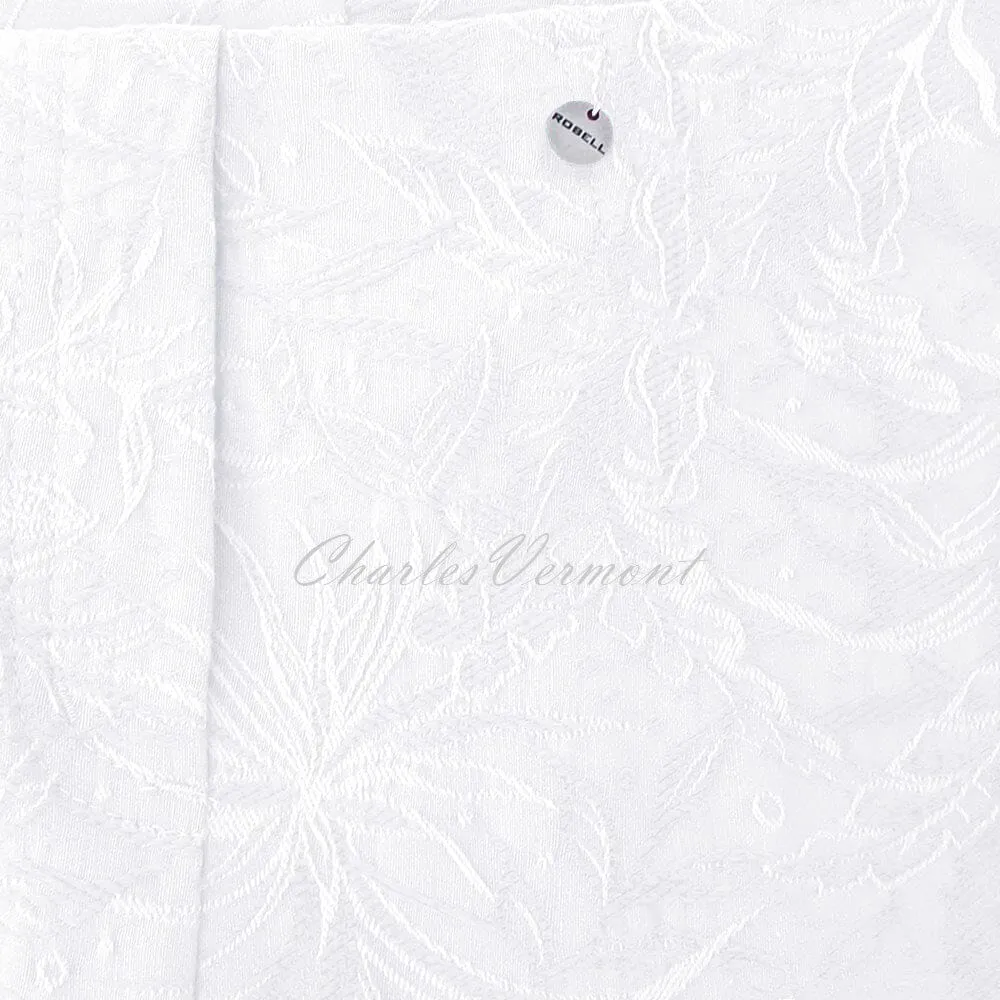 Robell Marie 07 Capri 51576-54401-10 (White Leaf Jacquard)