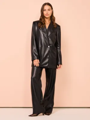 Romy Vegan Leather Pant in Black