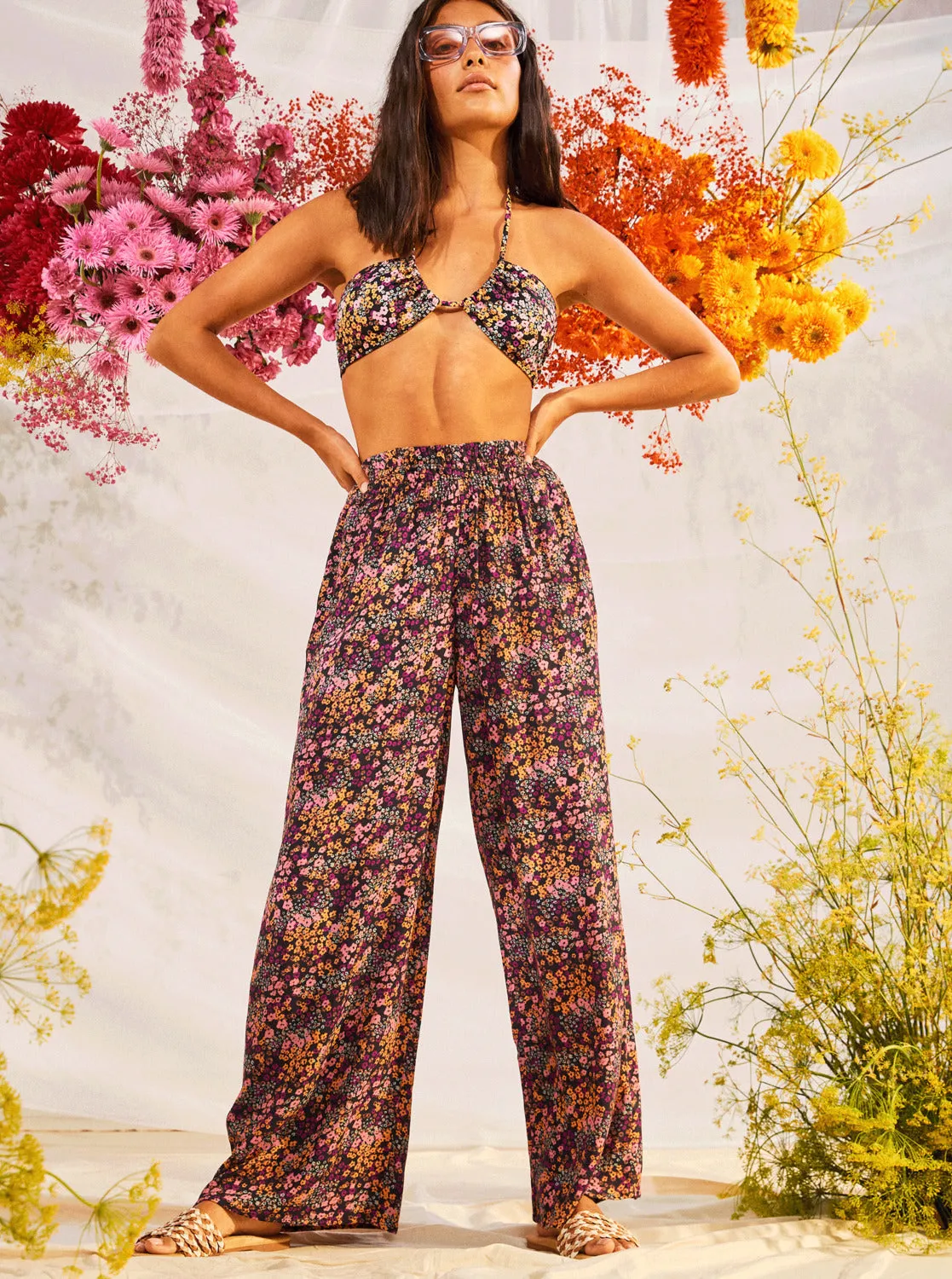 Roxy Forever And A Day Pants-Anthracite Floral Daze