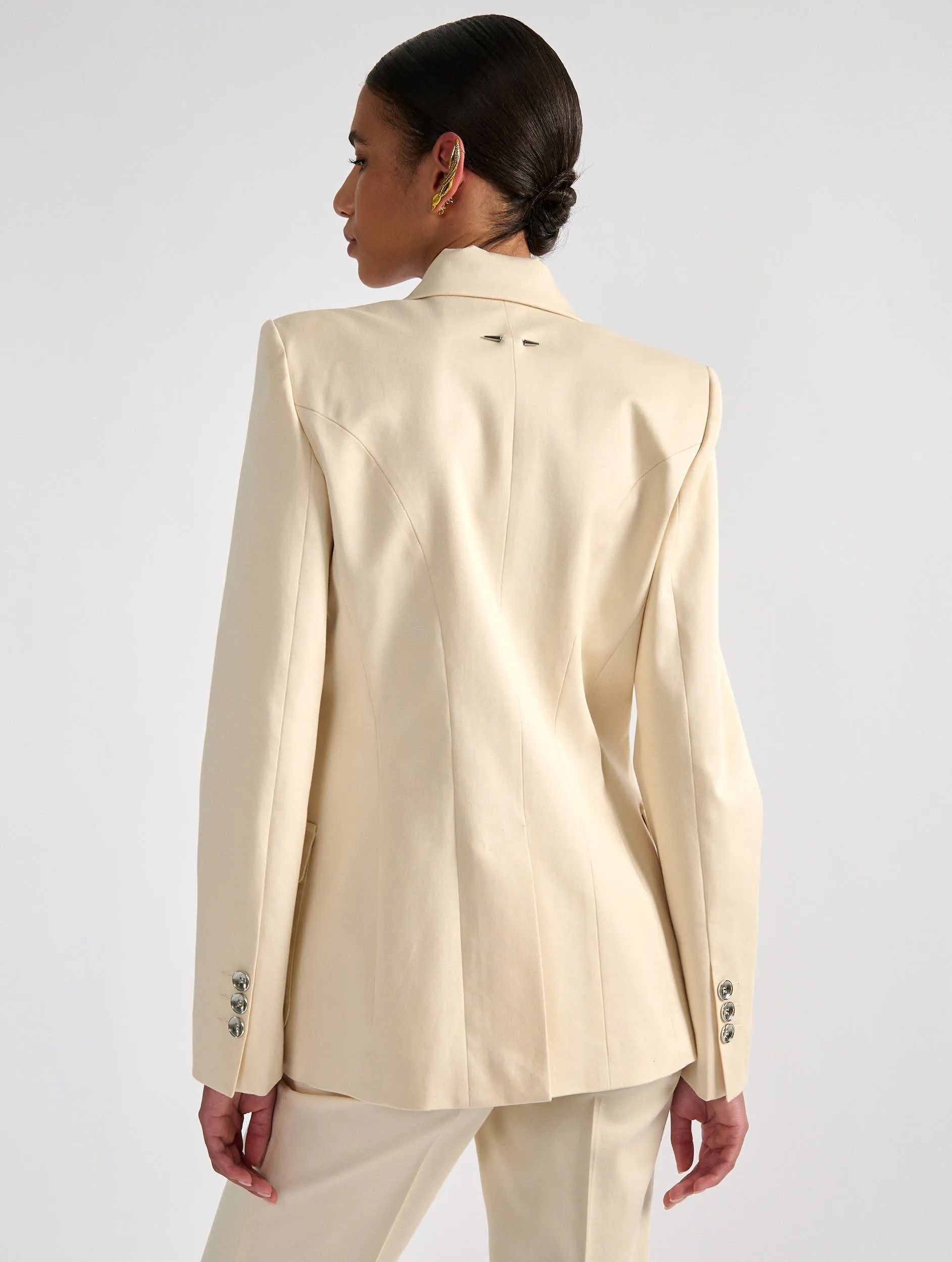 Sand stretch cotton gabardine 3-pocket jacket