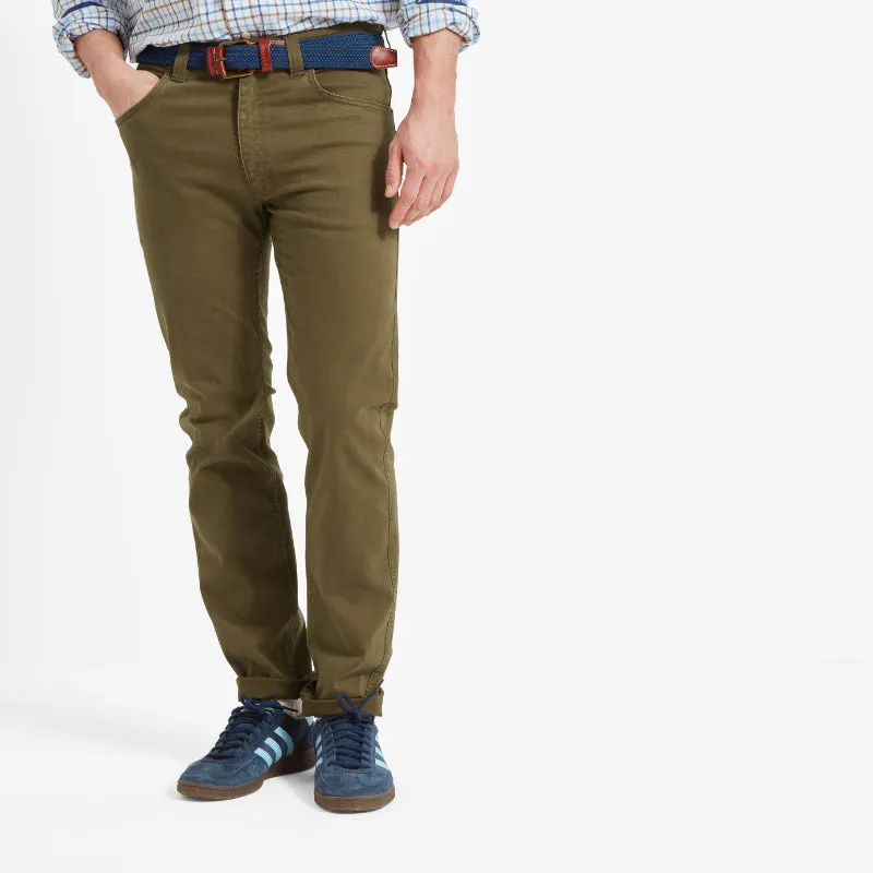Schoffel Canterbury 5 Pocket Mens Jeans - Moss