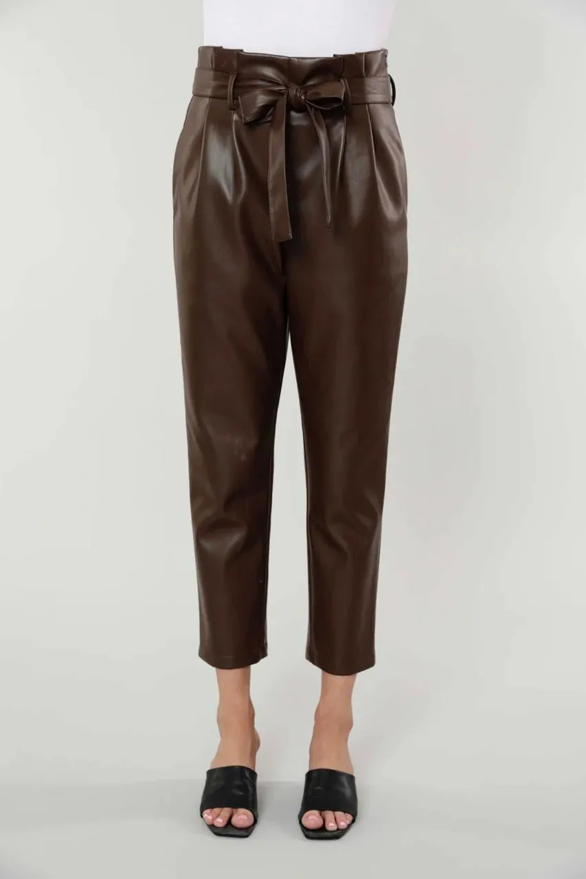 Soft Vegan Leather Bag Pants