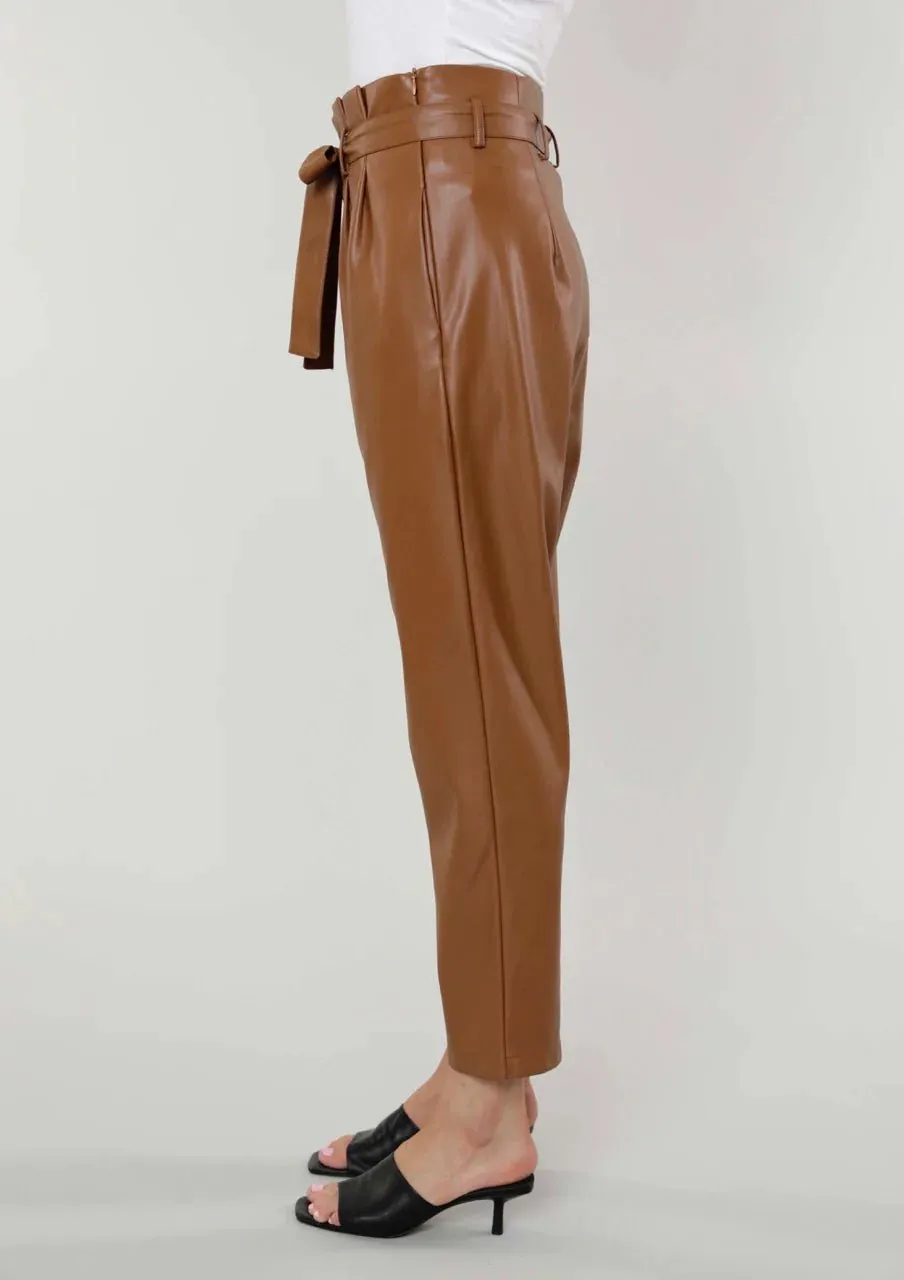 Soft Vegan Leather Bag Pants