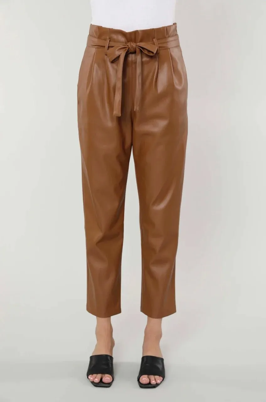 Soft Vegan Leather Bag Pants