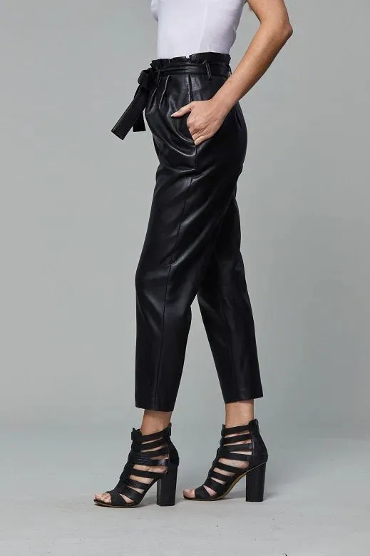 Soft Vegan Leather Bag Pants
