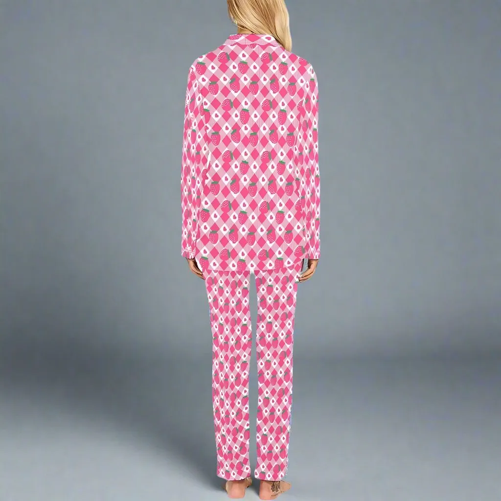 Strawberry pink Women's Long Pajama Set