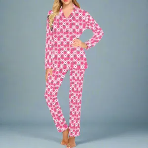 Strawberry pink Women's Long Pajama Set