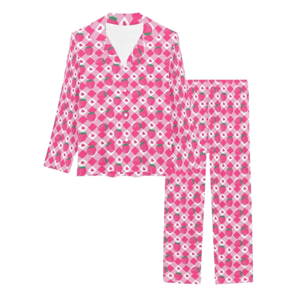 Strawberry pink Women's Long Pajama Set
