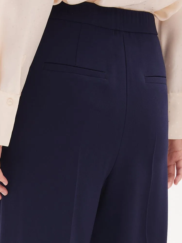 Triacetate Wide-Leg Full Length Pants