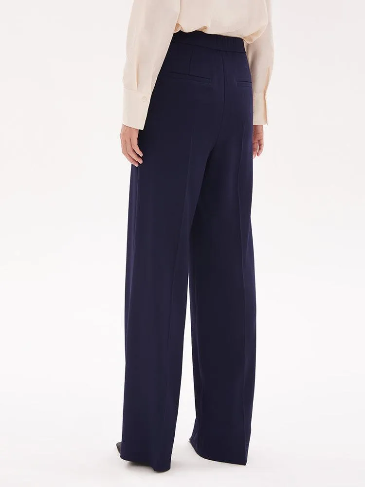 Triacetate Wide-Leg Full Length Pants