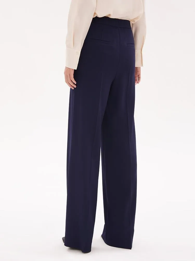 Triacetate Wide Leg Full Length Pants