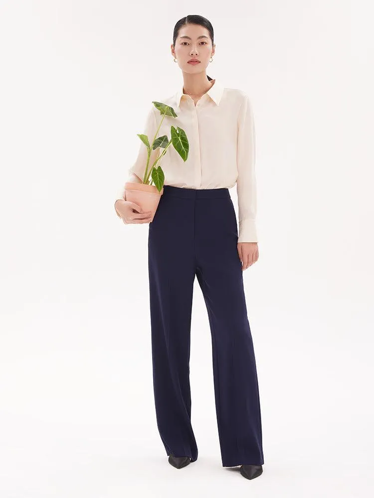 Triacetate Wide-Leg Full Length Pants